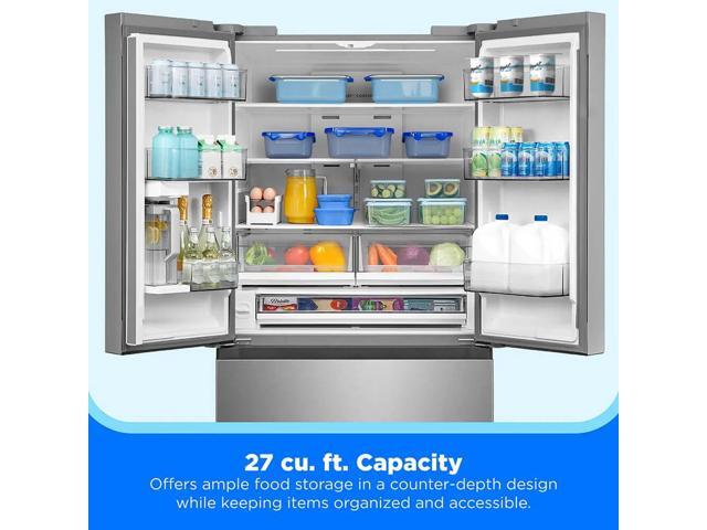 Midea MRF27I6BST 27 Cu. Ft. Stainless French Door Counter-Depth Smart Refrigerator