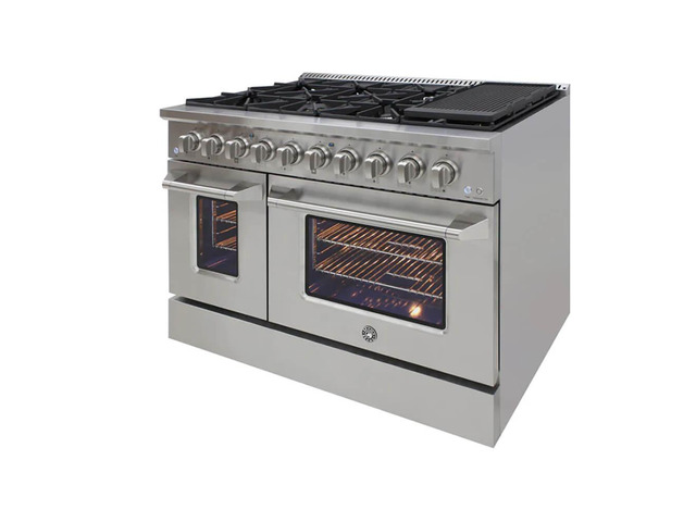 Brama 6.7 Cu. Ft. Stainless Steel Dual-Fuel Slide-In Range