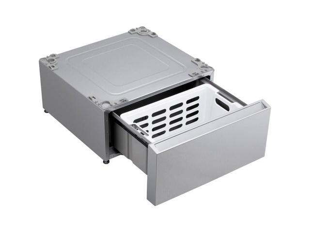 LG - SIGNATURE 29" Laundry Pedestal with Storage Drawer - Brushed Platinum Steel - image 4