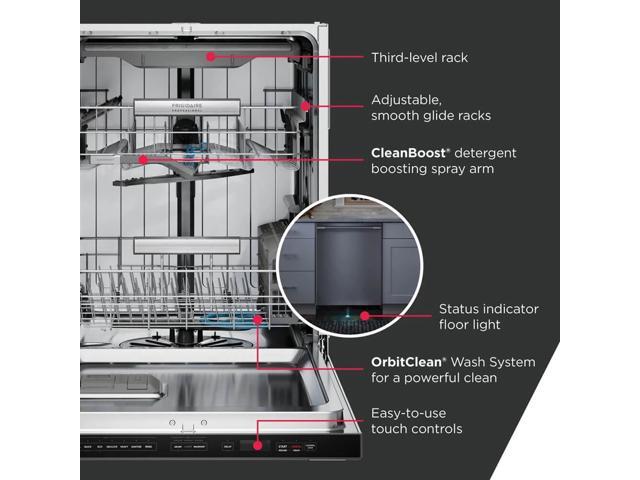 Frigidaire - Professional 24" Tub Built-In Dishwasher with CleanBoost technology - Stainless Steel - image 8