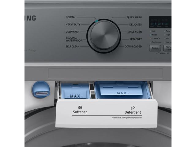 Samsung Smart 4.7 Cu Ft Top Load Washer & 7.4 Cu Ft Electric Dryer, Sensor Stops Overdrying, Low Vibration Quiet Wash, WaterJet w/Power Cords,...