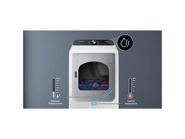 Samsung DVE52DG5530W 7.4 Cu. Ft. White Top Load High Efficiency Smart Electric Dryer