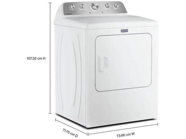 Maytag MED5605RW 7.0 Cu. Ft. White Top Load High Efficiency Electric Dryer