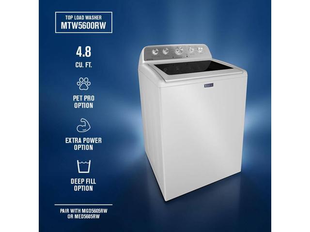 Maytag - 4.8 Cu. Ft. Top Load Impeller Washer with Quick Wash Cycle and Soft Close Glass Lid - White - image 4