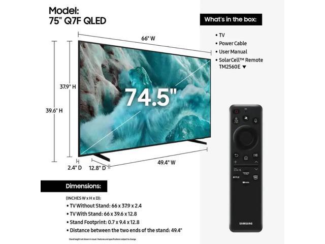 Samsung QN75Q7FKIT1 75 inch 7F Series QLED 4K UHD Smart TV - HDR10+, Alexa Build-in, Bluetooth w/ 12 Month CPS Protect