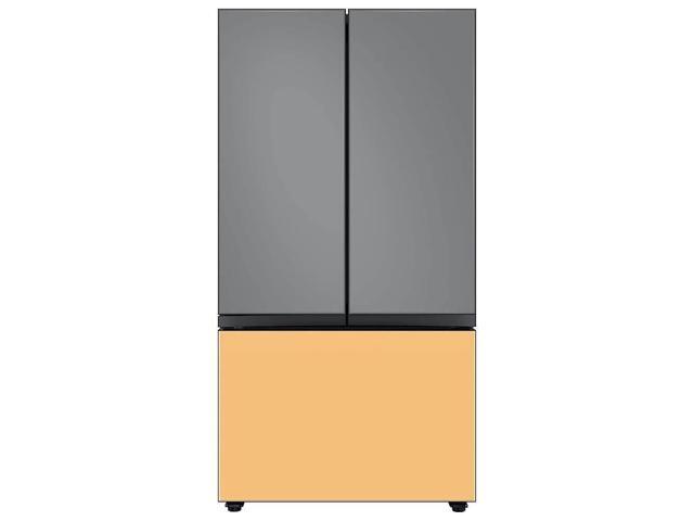 Bespoke 3-Door French Door Refrigerator Panel - Top Panel - Gray Glass