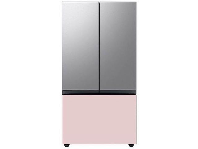 Bespoke 3-Door French Door Refrigerator Panel - Bottom Panel - Pink Glass
