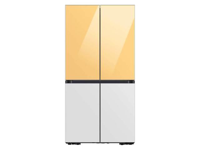 Bespoke 4-Door Flex Refrigerator Panel - Top Panel - Sunrise Yellow Glass