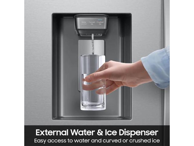 Samsung - Bespoke AI 26 cu. ft. Mega Capacity Counter Depth 3-Door French Door Refrigerator with External Water & Ice Dispenser - Stainless Steel - image 4