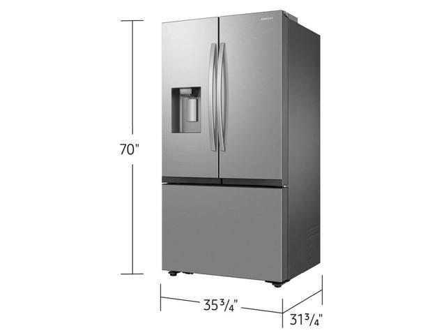 Samsung - Bespoke AI 26 cu. ft. Mega Capacity Counter Depth 3-Door French Door Refrigerator with External Water & Ice Dispenser - Stainless Steel - image 3