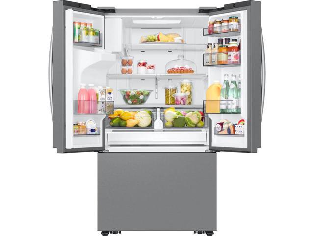 Samsung - Bespoke AI 26 cu. ft. Mega Capacity Counter Depth 3-Door French Door Refrigerator with External Water & Ice Dispenser - Stainless Steel - image 7