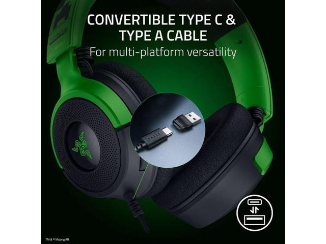 Razer - Kraken V4 X Wired Over-the-Ear Gaming Headset for PC, Mac, Playstation, Nintendo Switch, Steam Deck, Mobile, and Tablet - Minecraft Edition - image 7