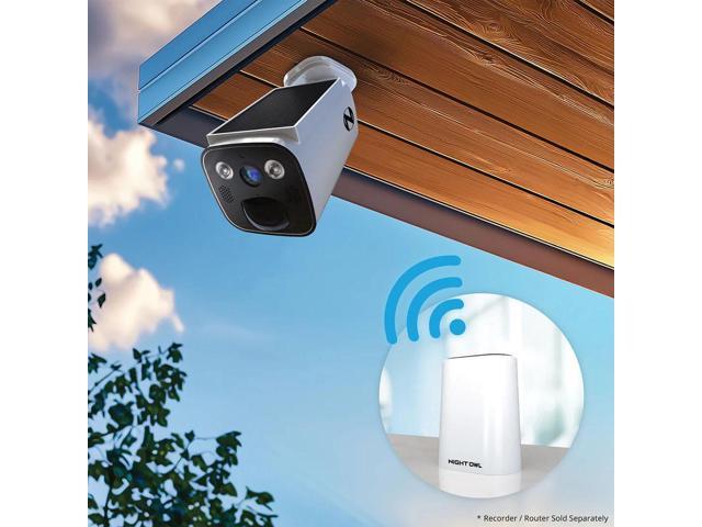 Night Owl - Solar Powered Wire Free 2K Security Camera with Spotlight and 2-Way Audio - White - image 3
