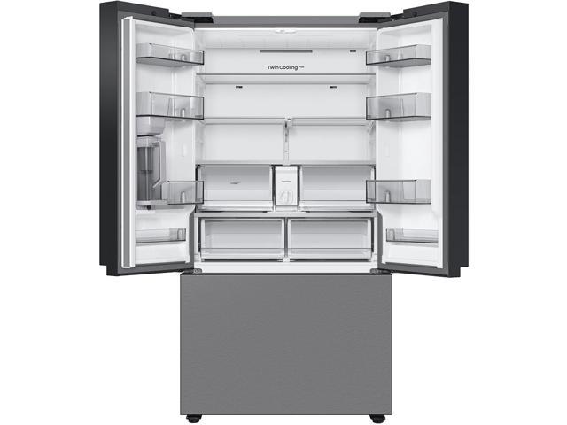 Samsung - BESPOKE 24 cu. ft. 3-Door French Door Counter Depth Smart Refrigerator with AutoFill Water Pitcher - Stainless Steel - image 5