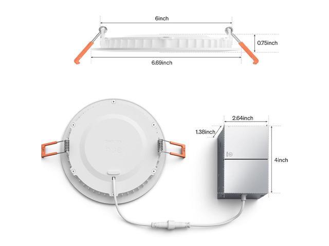 Hue 609370 White and Color Ambiance 6 inch Downlight Recessed Light