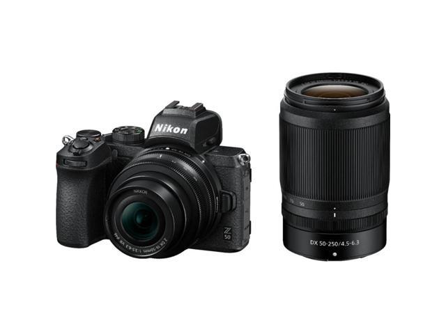 Nikon Z50 DX-format Mirrorless Camera w/ 16-50mm F3.5-6.3 Nikkor Z DX Lens & 50-250mm F4.5-6.3 VR NIKKOR Z DX Lens