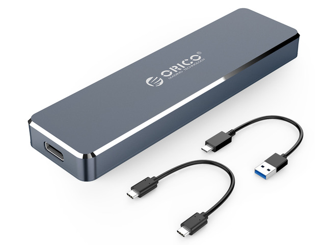 ORICO (PCM2-C3-GY) Aluminum M.2 NVMe SSD Enclosure 10Gbps Support UASP Protocol USB3.1 Gen2 Type-C Mini SSD Case Clip/Push-open Type With Type-C to...
