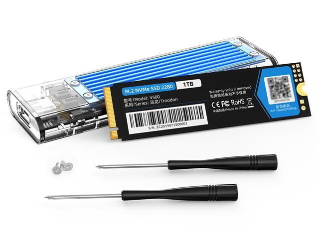 ORICO PSSD 1TB M.2 NVME 2280 SSD With ORICO Transparent SSD Enclosure M Key USB3.1 Gen2 10Gbps, Replace for 1TB M.2 NVME Portable SSD