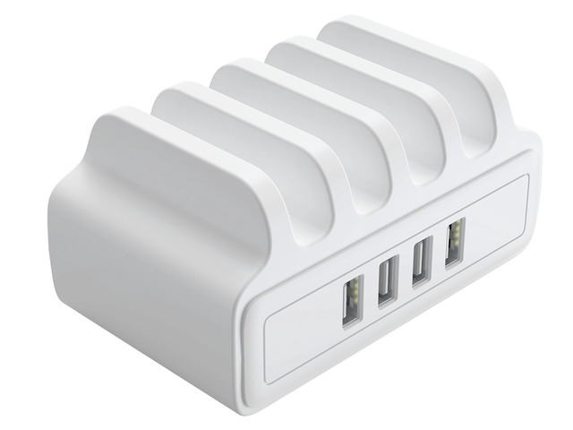 ORICO 30W 4 Port USB Charger Station, Power Port 4 Multi USB with Phone Holder Function for iPhone, iPad Pro/Air 2/Mini/iPod, Galaxy, LG, HTC, and...