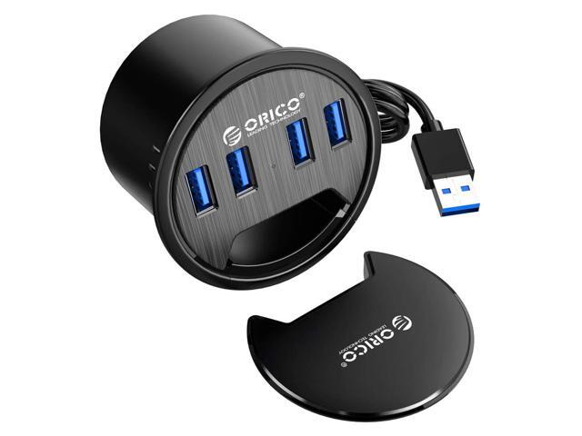 ORICO Desk Grommet, 4 Port USB 3.0 Hub with 4.9ft Extension Cord for Diameter 60mm Hole, Desktop Cable Organizer, Office Accessories, Suit for PC,...