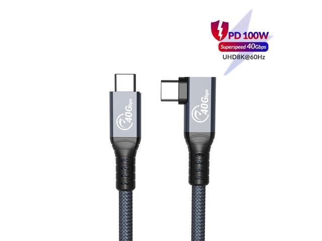 ORICO Cable Compatible with Thunderbolt 4 Right Angle,40Gbps USB C to USB C Cable, 100W Charging/Diaply 8K@60Hz Compitable with MacBooks iPad Pro,.