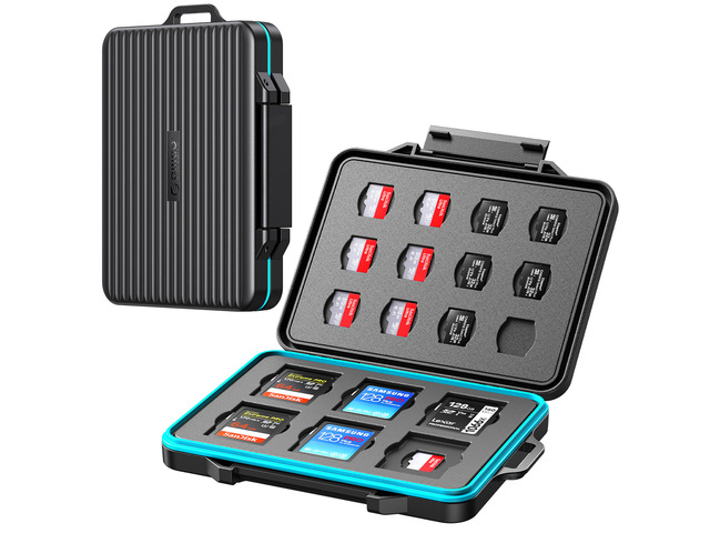 ORICO Waterproof Memory Card Holder Case Anti-static Shockproof TF/SD/CF Cards Storage Protector Cover for Camera CF Cards SD x6 & TF x18