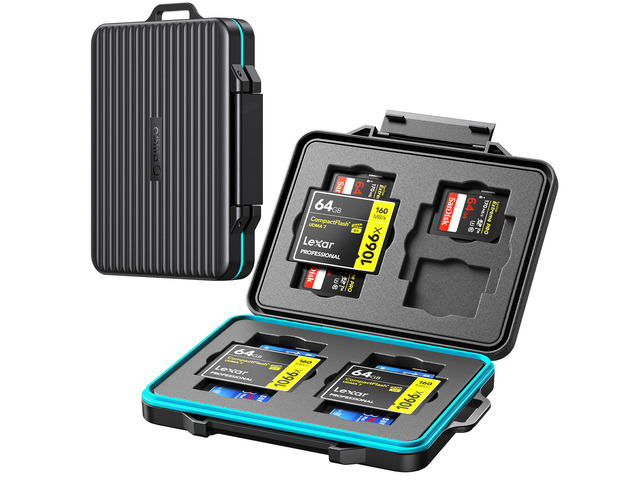 ORICO Waterproof Memory Card Holder Case Anti-static Shockproof TF/SD/CF Cards Storage Protector Cover for Camera CF Cards SD x8 & CF x4