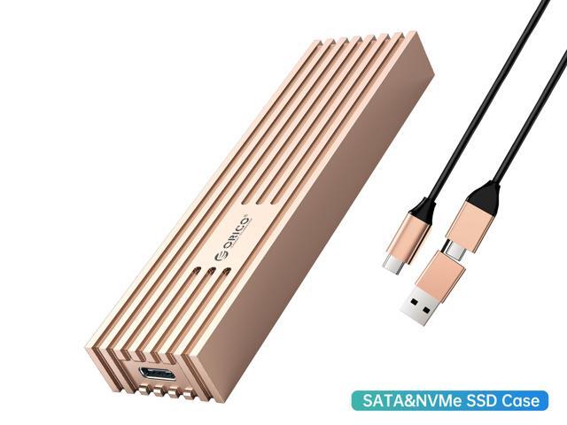 ORICO M.2 NVMe/SATA Dual Protocols SSD Enclosure USB Type-C 10Gbps USB3.2 Gen2 for NVMe M-Key/M+B Key SSD or NGFF(SATA) B-Key/ B+M Key SSD(Cooling...