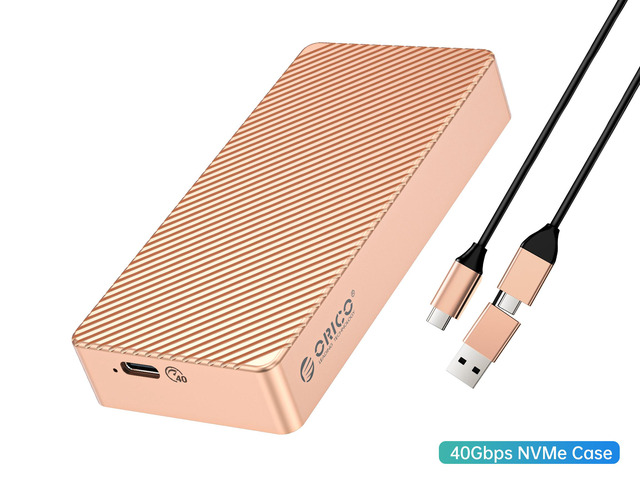 ORICO M.2 NVMe SSD Enclosure Adapter Aluminum 40Gbps USB4 with USB-C/USB-A 2-in-1 Data Cable Supports M-Key or B & M Key, Support Size...
