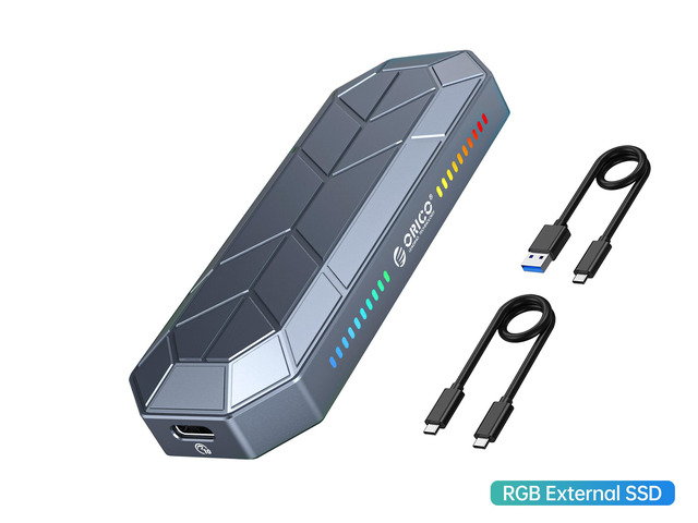 ORICO RGB External Portable SSD USB 3.1 Gen2 Type-C 1TB M.2 NVMe External Hard Drive SSD 512GB 256GB Solid State Drive (RV500)