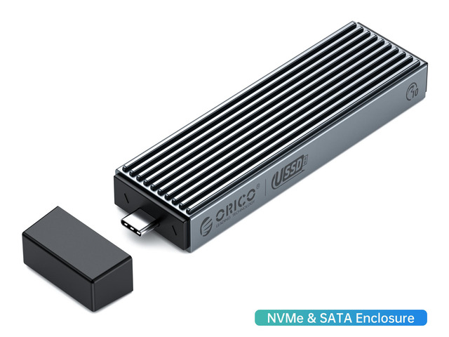 ORICO M.2 NVMe SATA SSD Enclosure Adapter Tool-Free, 10Gbps USB C 3.2 Gen2 PCIe NVMe M-Key, 6Gbps M2 NGFF SATA (B+M Key), Aluminum M2 Case Support...