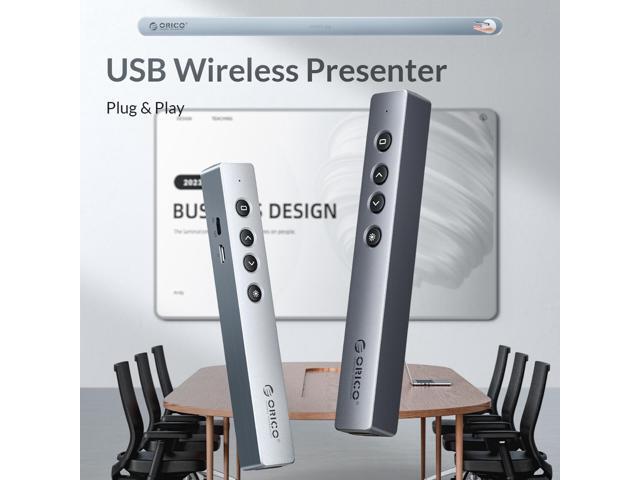 ORICO 2.4 GHz Wireless Presenter Clicker for Presentation Remote Powerpoint Clicker Slide Advancer Grey Grey (2 Pack)