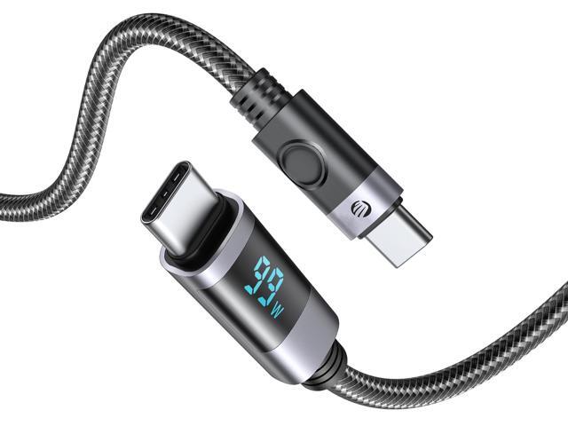 ORICO USB C to USB C Charging LED Cable C Port Data Cord PD100W Fast Charger Wire for Macbook Huawei Xiaomi laptop charging - 1.65ft.