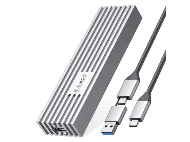 ORICO M.2 NVMe/SATA Dual Protocols SSD Enclosure USB Type-C 10Gbps USB3.2 Gen2 for NVMe M-Key/M+B Key SSD or NGFF(SATA) B-Key/ B+M Key SSD(Cooling...