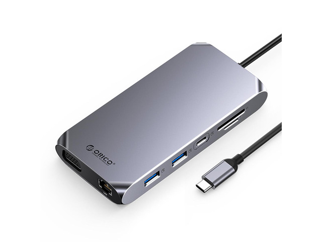 ORICO USB C 12in1Docking Station with 4K30Hz Dual HDMI-Compatible-compatible VGA 1080P, 100W PD Hub SD/TF 3.5mm for Laptop Macbook Pro