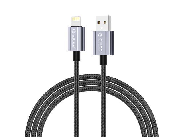 ORICO USB A to Lightning Charging Cord 12W Nylon Cable for iPhone 14 13 Pro 12 Pro Max 12 11 X XS, AirPods Pro 5 ft.