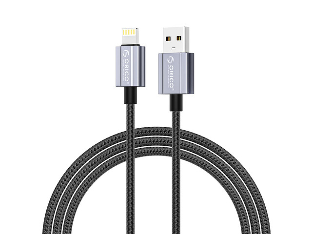 ORICO USB A to Lightning Charging Cord 12W Nylon Cable for iPhone 14 13 Pro 12 Pro Max 12 11 X XS, AirPods Pro 3.3 ft.