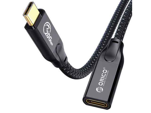 ORICO Type C Extension Cable 20Gbps Data Transfer Fast Charge 100W HD 4K @60Hz Braided Type C Cord Male to Female for MacBook Pro 2020, iPad Pro...