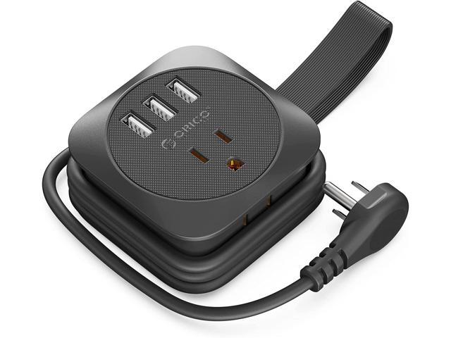 ORICO Travel Power Strip with USB Ports, Cruise Ship Essentials Small Extension Cord with 3 USB 2 Outlets 3.7 Ft Wrapped Around, Compact and...