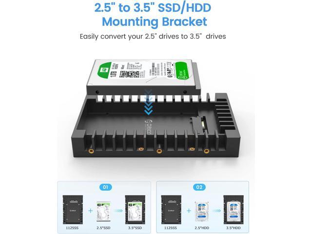 ORICO 2.5 SSD SATA to 3.5 Hard Drive Adapter Internal Drive Bay Converter Mounting Bracket Caddy Tray for 7 / 9.5 / 12.5mm 2.5 inch HDD / SSD with...