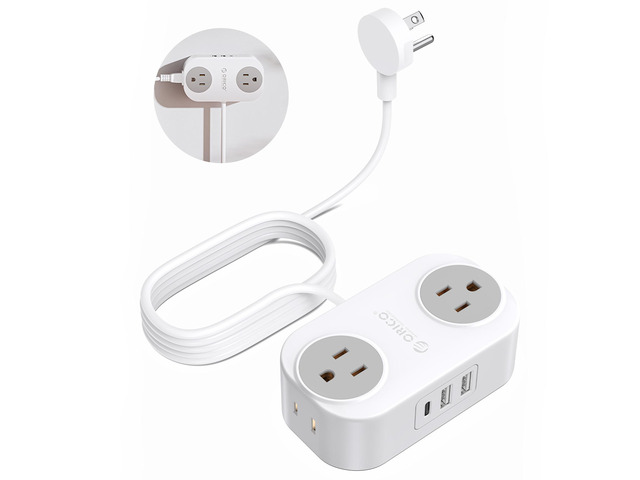USB C Power Strip, ORICO Charging Station with 4 Outlets 2 USB A & 1 USB C Ports, 5 Ft Flat Extension Cord Power Cube for iPhone...