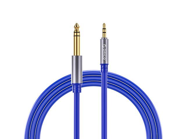 ORICO 3.5mm to 6.35mm Audio Cable 1/8 to 1/4 Stereo Cable Aux Cord Hi-Fi Sound Liquid Silicone for Guitar Amplifiers Laptop 10ft Straight-Blue