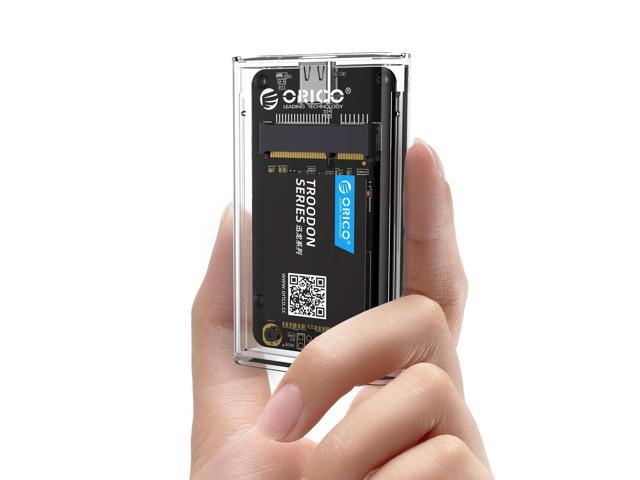 ORICO USB 3.0 mSATA SSD Enclosure, 5Gbps Transparent External SSD Adapter with USB-C to C/A Cable, UASP & Trim Support, Up to 2TB Capacity,...