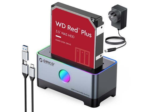 ORICO RGB HDD Docking Station Type-C Aluminum 2.5/3.5 Inch HDD Case RGB Cyberpunk Design 10Gbps Fast Speed Hard Disk Bay for PC