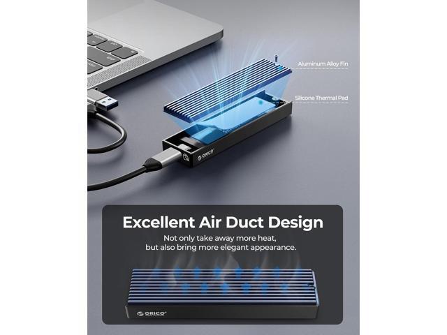 ORICO M.2 NVMe SSD Enclosure, USB 3.1 Gen 2 (10 Gbps) PCIe External Adapter NVMe Case for 2230/2242/2260/2280 M.2 SSD up to 8TB, UASP Supported - M2PV