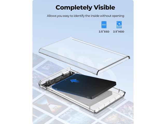 ORICO 2.5'' External Hard Drive Enclosure USB 3.0 to SATA III Tool-Free Clear Hard Disk Case for 2.5 inch 7mm 9.5mm SATA HDD SSD Max 6TB Support...