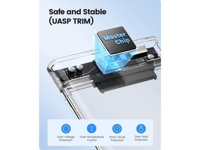 ORICO 2.5'' External Hard Drive Enclosure USB 3.0 to SATA III Tool-Free Clear Hard Disk Case for 2.5 inch 7mm 9.5mm SATA HDD SSD Max 6TB Support...
