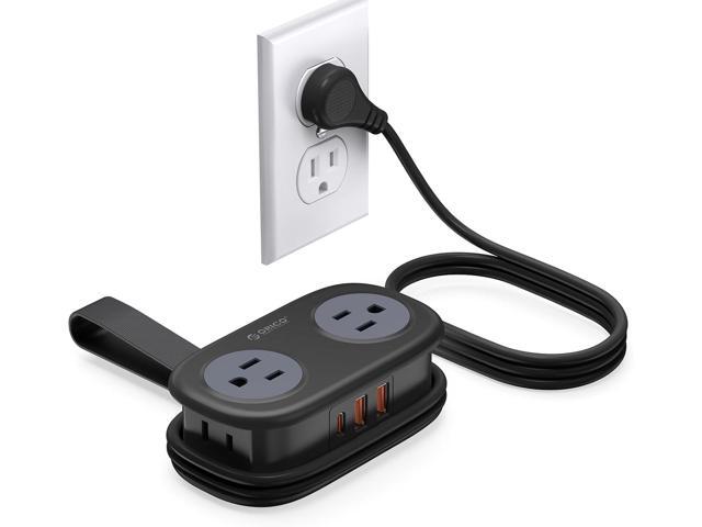 ORICO Travel Power Strip PD20W with 4 AC Outlets 3 USB Ports (1 USB-C), 4FT Flat Plug Extension Cord, Compact Portable Design for Business Travel,...