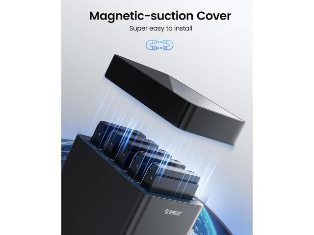 ORICO 5 Bay 3.5inch Hard Drive Enclosure USB 3.0 to SATA Magnetic Tool-Free External HDD Docking Station Case with 12V/6.5A Power Adapter for...