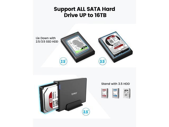 ORICO 3.5 Inch External Hard Drive Enclosure with Removable Enclosure USB 3.0 to SATA 3.0 5Gbps for SATA 3.5 Inch HDD with 12V 2A Power Supply...